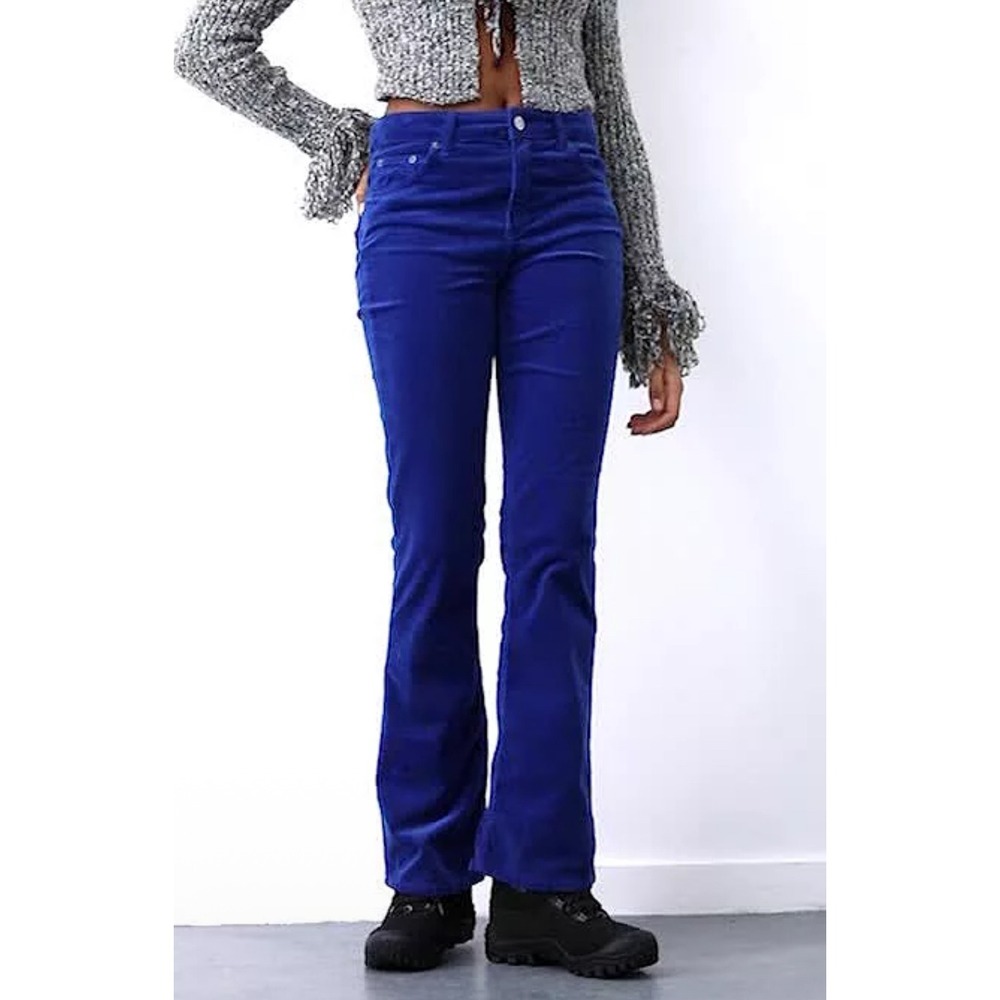 BDG Urban Outfitters Flare Corduroy Pants Womens 26 25X31 Blue Bellbottoms Retro